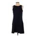 Ann Taylor LOFT Casual Dress - A-Line Crew Neck Sleeveless: Blue Print Dresses - Women's Size Small Petite