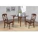 "Sunset Trading Andrews 3 Piece 48"" Rectangular Dining Set, Expandable Drop Leaf Table, Chestnut Brown Wood, Napoleon Chairs, Seats 2,4 - Sunset Trading PK-ADW3448-C50-CT3P"