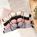 Soutien-gorge push-up en coton pour femme sous-vêtement sexy couleur unie confortable sans