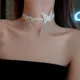 Tour de cou gothique en dentelle pour fille collier papillon blanc accessoires de bijoux de cou