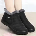 Bottes de neige à enfiler imperméables pour femmes bottes de rinçage noires chaussures d'hiver