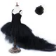 Noir Filles Robe Avec Le Train Tulle Enfants Filles robe de Bal robe Enfants Halloween Costumes pour
