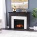 Red Barrel Studio® Marble Tiled Touch Screen Electric Fireplace Black in Black/Brown | 39 H x 50 W x 15 D in | Wayfair