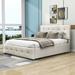 Ebern Designs Vangelica Queen 2 Drawers Platform Bed w/ Twin XL Size Trundle Wood & /Upholstered/Linen in Brown | 43 H x 65 W x 83 D in | Wayfair