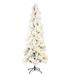 The Holiday Aisle® Atka 6' H Slender Green Christmas Tree w/ 200 LED Lights in White | 72 H x 30 W in | Wayfair 0DE10B6713254A7BB09D3BC730FE61F9