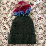 Anthropologie Accessories | Anthropologie Customizable Ribbed Pom Pom Hat | Color: Green | Size: Os