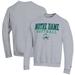 Men's Champion Gray Notre Dame Fighting Irish Softball Stack Pullover Crewneck Sweatshirt
