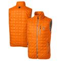 Men's Cutter & Buck Orange Houston Astros Rainier Full-Zip Puffer Vest