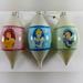 Disney Holiday | New 3 Pic Disney 2000 Cinderella Princess Tear Drop S Christmas Glass Ornament | Color: Blue/Pink | Size: Os