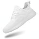 Lumeiy Damen Walking Fashion Schuhe -Slip On Weiß Sneakers weibliche Fußabdrücke, komfortable Tennisschuhe, Sportschuhe, Fitnessstudio, 38U