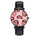 Art Red Mouth Lip Tongue Dot Pattern Watches Personality Business Casual Wrist Watches Men Women Quartz Analog Wrist Watches