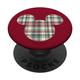 Disney Mickey Mouse Head Icon Christmas Holiday Plaid PopSockets mit austauschbarem PopGrip