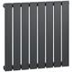 HOMCOM 600 x 600 mm Single Panel Vertical Designer Radiator, Water-filled Heater for Home, Space Heater, Quick Warm up Living room, Study, Garage, Grey