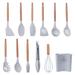 Fortune Candy 12-piece Silicone Kitchen Utensils Set w/ Handles Wood/Stainless Steel/Silicone/Plastic in White | Wayfair MCKW001-WHITE