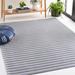 Gray 84 x 60 x 0.25 in Indoor Area Rug - Martha Stewart Rugs Martha Stewart Area Rug In Navy/Light Grey Cotton | 84 H x 60 W x 0.25 D in | Wayfair