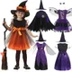 Costume de Sorcière pour Fille Robe de Magicien de Conte de Fées Vêtements d'Halloween