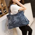 Sac à main en denim pour femmes design vintage mode jeans initiés sacs à main pour filles sac à