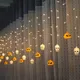 Guirxiété Lumineuse LED 3D pour Décoration d'Halloween Lanterne Fantôme Crâne Citrouille Rideau