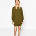 Zara Dresses | Comfy Zara Sweatshirt Dress | Color: Green | Size: M