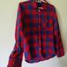 American Eagle Outfitters Tops | American Eagle Outfitters Long Sleeve Button Down Blue Red Plaid Shirt | Color: Blue/Red | Size: S