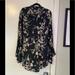 Free People Dresses | Free People Long Sleeve Backless Floral Dress Sz Xs | Color: Black/White | Size: Xs