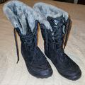 Columbia Shoes | Columbia Boots With Laces And Faux Fur Lined | Color: Black/Gray | Size: 6