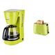 Korona 10118 Kaffeemaschine | Filter Kaffeeautomat für 12 Tassen Kaffee | Grün 800 Watt & 21133 Toaster | grün| 2 Scheiben Toaster | 750 Watt | mit Brötchenaufsatz sowie einer Auftau- und Aufwärmstufe