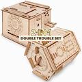 ESC WELT Double Trouble Set - Escape Room in a Box - Brain Teaser Puzzles for Adults & Kids - Puzzle Box with Hidden Compartment - Puzzle Boxes - Cash Money Puzzle Box - Wooden Puzzle Boxes