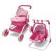 Anivia Dolls Pram, Doll Pushchair, 8 in 1 Stroller Dolls Pushchair & Pram Toys Gift For Kids, Suitable Dolls Up to 14 inch - Pink