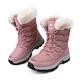 KUWIBY Winter Boots Women Snow Boots Waterproof Non-Slip Comfy Flats Warm Fur Lining Booties Ladies Outdoor Soft Lightweight Lace Up Walking Shoes Size 6 Pink