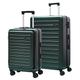 TydeCkare 2 Piece 20/28" Luggage Sets, Only 20 Inch with Front Laptop Pocket, Lightweight ABS+PC Suitcase Hardshell Carry Ons with TSA Lock & Spinner Silent Wheels, Dark Green