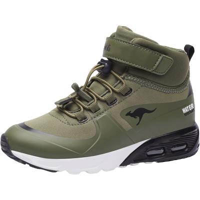 Sneaker KANGAROOS "KX-Hydro", Gr. 25, bunt (schwarz, olivgrün), Synthetik, Textil, sportlich, Schuhe, Sneakerboot, Winterschuh, wasserdicht