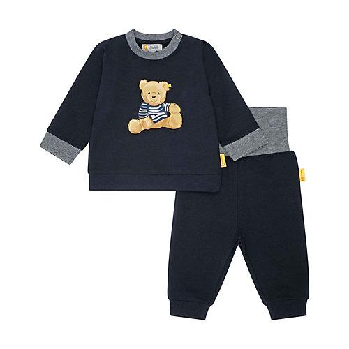 Set aus Sweatshirt + Jogginghose mit flauschigem Teddybärmotiv Hausanzüge dunkelblau