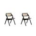 Lambinet Folding Dining Chair in Black and Natural Cane - Set of 2 - Manhattan Comfort 65-DCCA07-BK