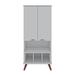 Hampton 26.77 Display Cabinet 6 Shelves and Solid Wood Legs in White - Manhattan Comfort 65-14PMC1
