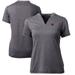 Women's Cutter & Buck Heather Charcoal Auburn Tigers Forge Blade V-Neck Top