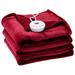 Costway 62" x 84" Twin Size Electric Heated Throw Blanket with Timer-Red