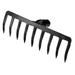 9 Teeth Garden Rake Head, Manganese Steel for Garden without Handle - Black