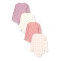 PIPPI Unisex Baby Body LS AO-Printed (4-Pack) Underwear, Dusty Rose, 104