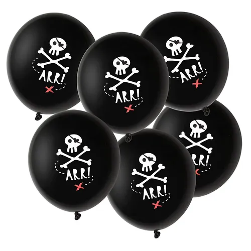 Luftballons Pirat, 30 cm Ø, 6 Stück