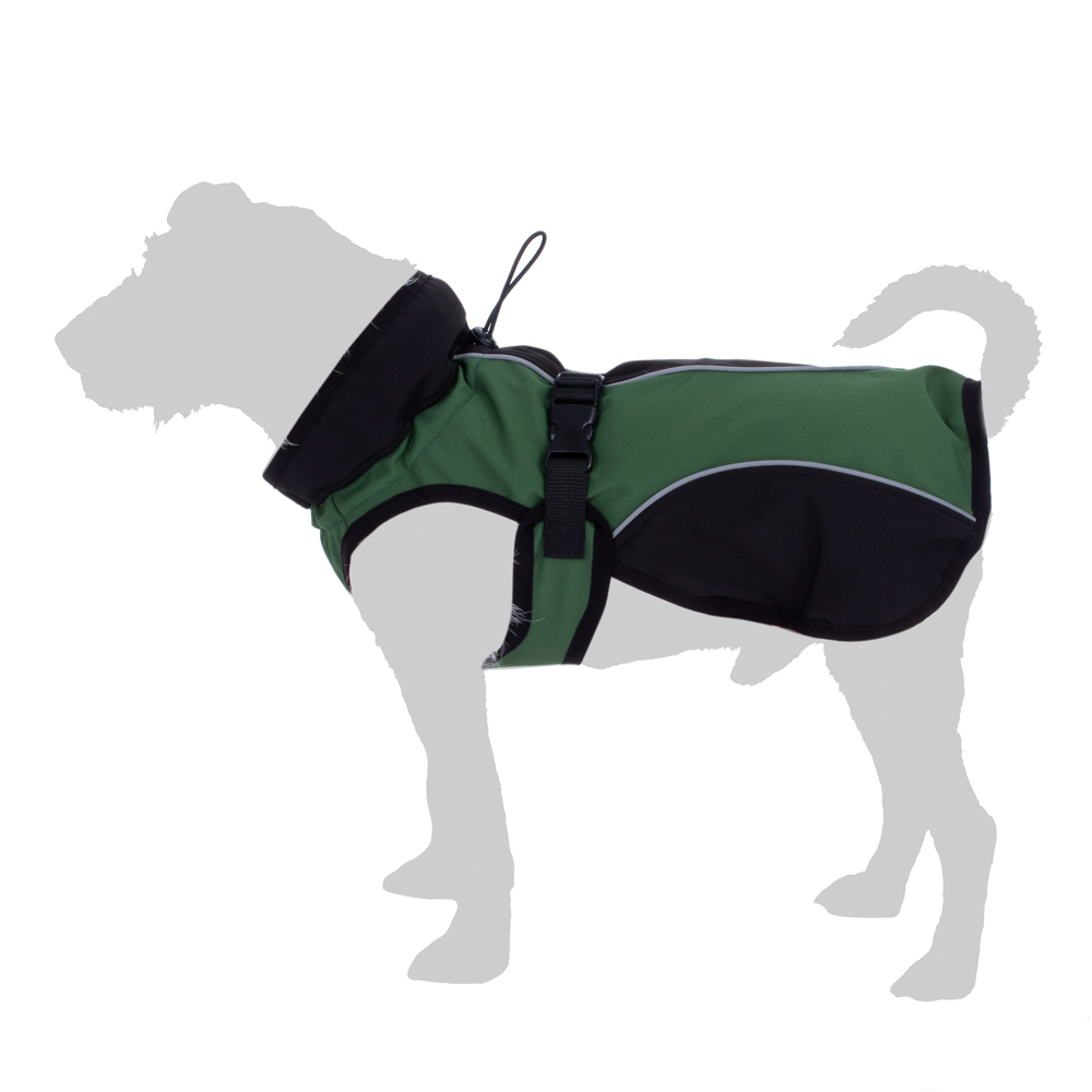 Manteau en softshell pour chien - longueur du dos : 50 cm environ - vert