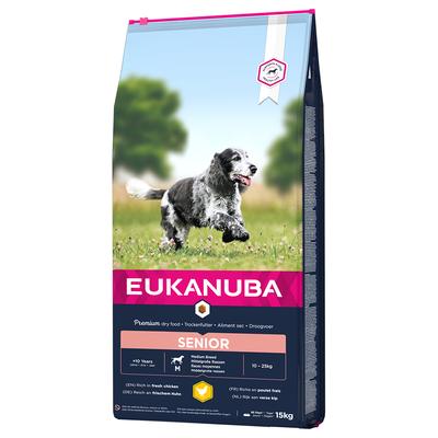 Lot Eukanuba pour chien - Caring Senior Medium Breed poulet (2 x 15 kg)