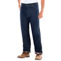 Men's Big & Tall Flannel-Lined Side-Elastic Jeans by Liberty Blues in Stonewash (Size 52 29)