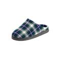 Men's Fleece Clog Slippers by KingSize in Hunter Blue Plaid (Size 12 M)