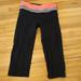 Lululemon Athletica Pants & Jumpsuits | Lululemon Athletica Capri/Clam Digger Leggings | Color: Black/Pink | Size: 4