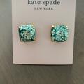 Kate Spade Jewelry | Kate Spade Nwtglitter Square Stud Earrings | Color: Gold/Green | Size: Os