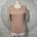 Madewell Tops | Like New $75 Madewell Beige Gold Sparkle Sweater Knit Short Sleeve Shirt Top L | Color: Gold | Size: L