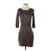 Ann Taylor LOFT Outlet Casual Dress - Sheath: Gray Marled Dresses - Women's Size X-Small Petite