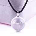 Collier de pissenlit véritable boule de 18mm fait de vrai graine de pissenlit en verre longue