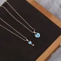 Collier jumelé pour couple serrure à clé romantique pendentif coeur lien doré bijoux fantaisie